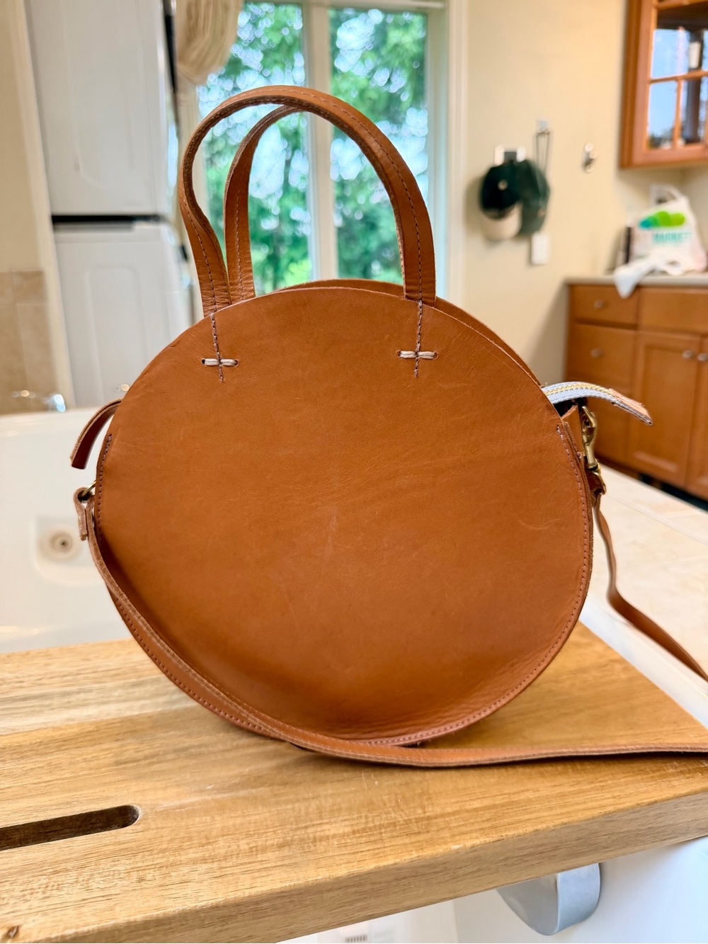 CLARE V PETIT ALISTAIR BAG - NATURAL CUOIO $365.00